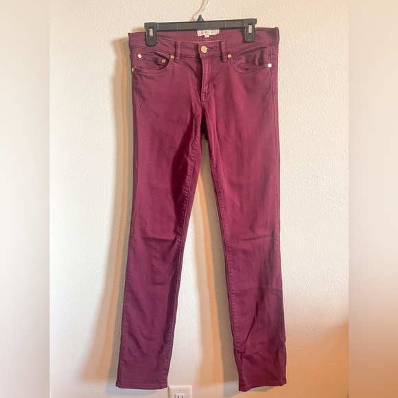 Tory Burch Burgundy Jeans | Size 28 - Picture 1 of 12